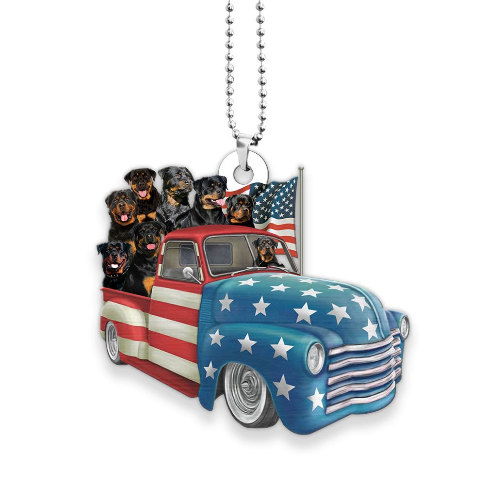 Rottweiler Happy Independence Day Two Sides Ornament