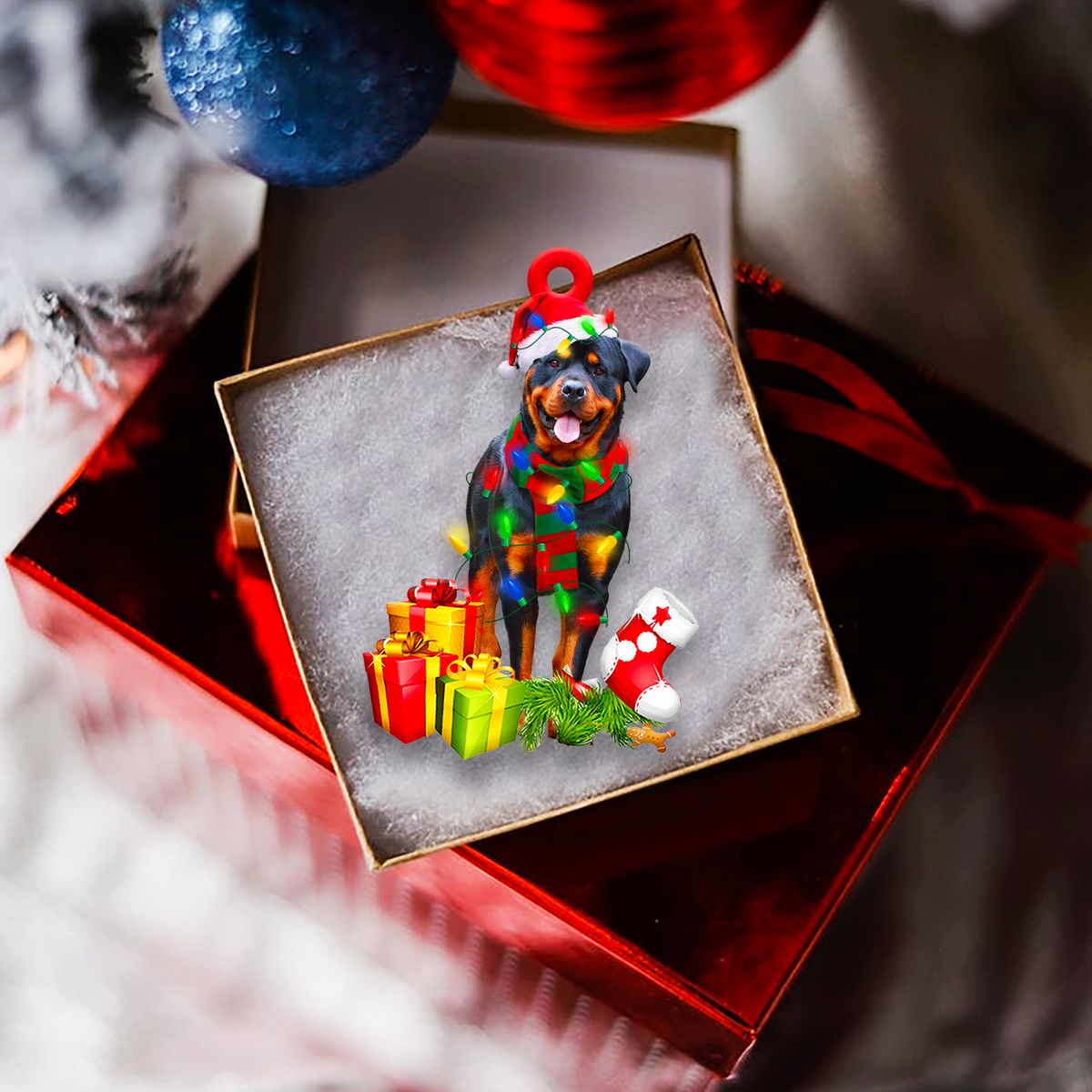 Rottweiler Christmas Shape Ornament