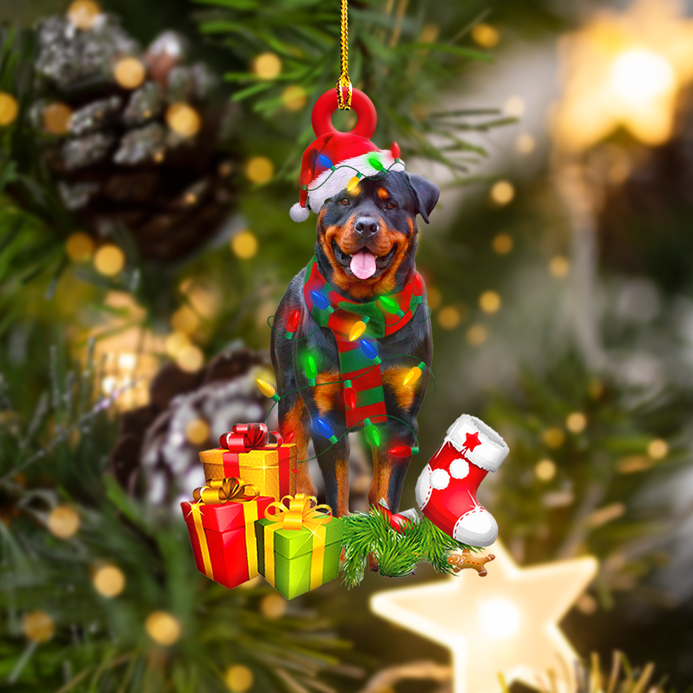 Rottweiler Christmas Shape Ornament