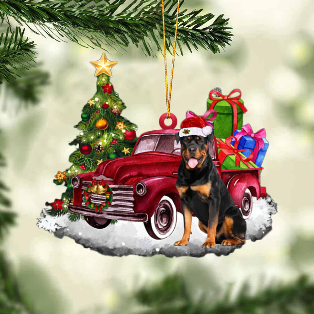 Rottweiler Tis The Season Two Sided Ornament