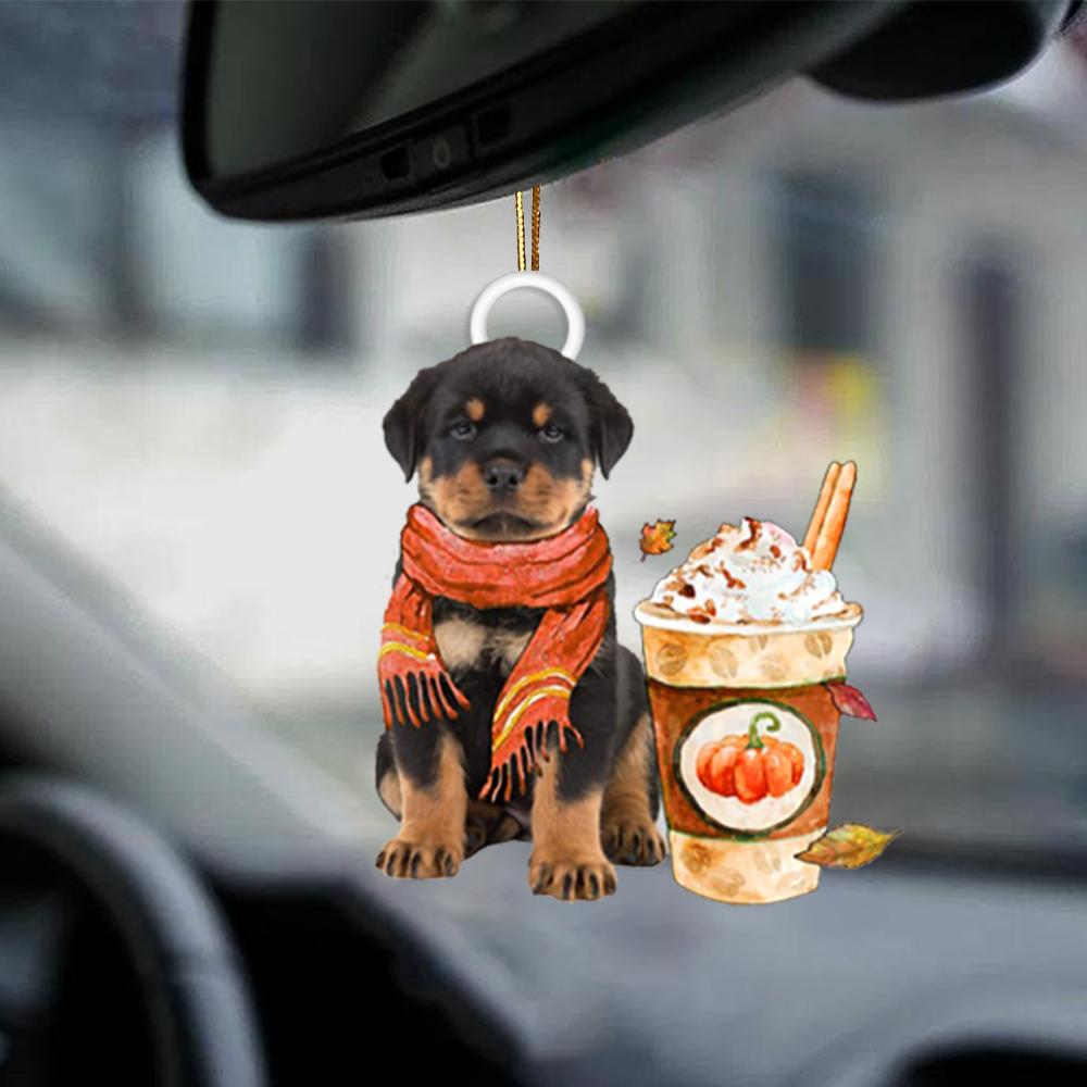 Rottweiler-Pumpkin Spice Kinda-Two Sided Ornament