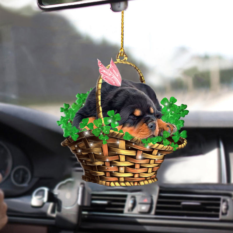 Rottweiler-Sleeping Lucky Fairy-Two Sided Ornament