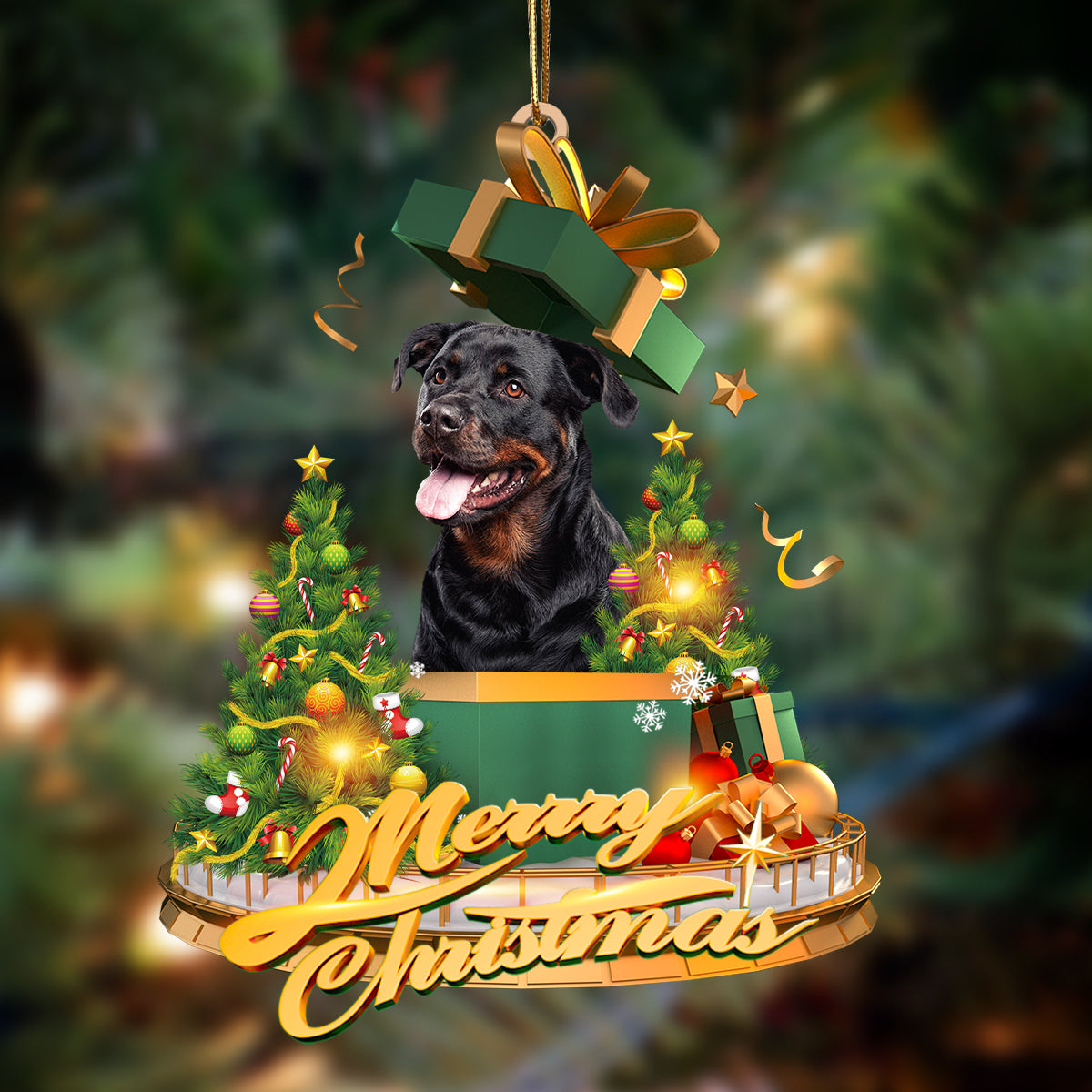 Rottweiler-Christmas Gifts&amp;dogs Hanging Ornament