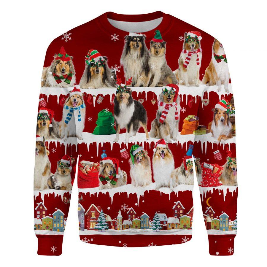 Rough Collie - Snow Christmas - Premium Sweatshirt