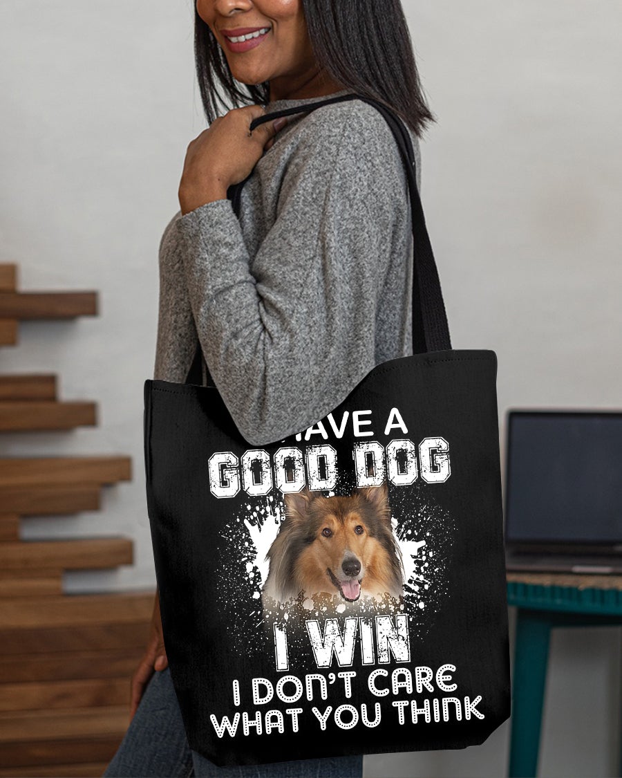 Rough Collie-I Win Cloth Tote Bag