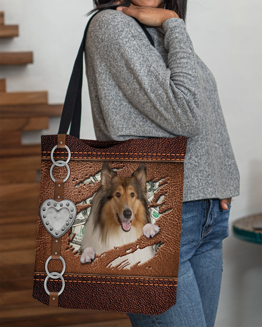 Rough Collie-Let Me Go Out -Cloth Tote Bag
