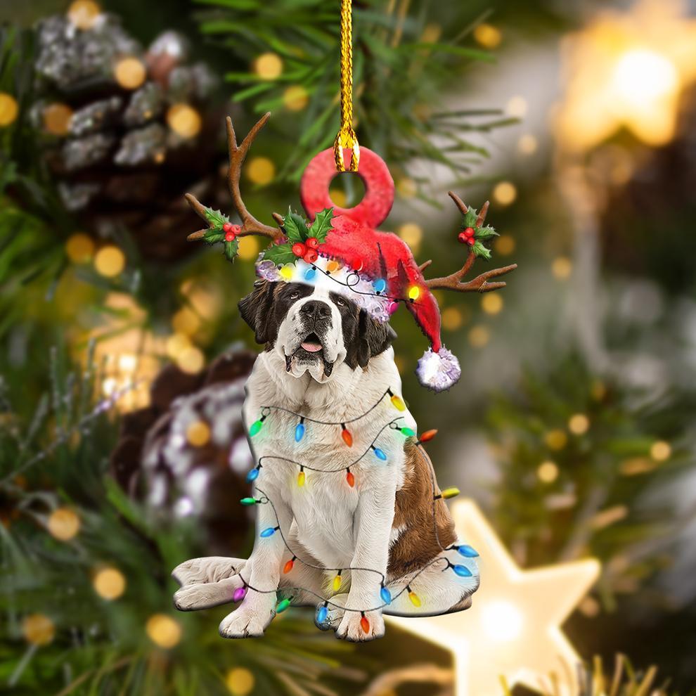 ST.Bernard Christmas Shape Ornament