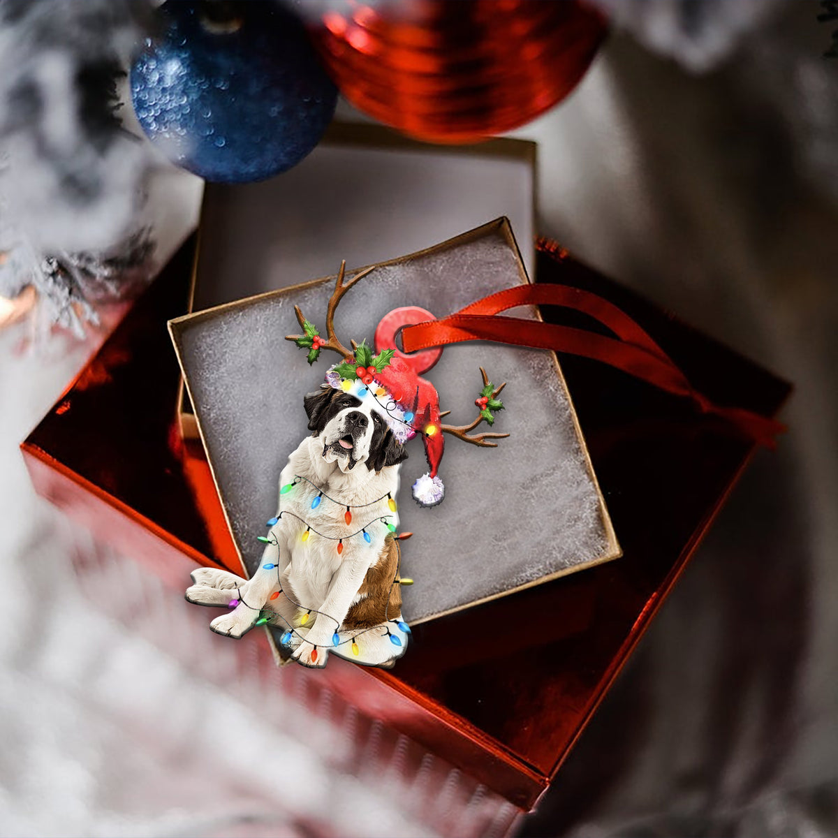 ST.Bernard Christmas Shape Ornament