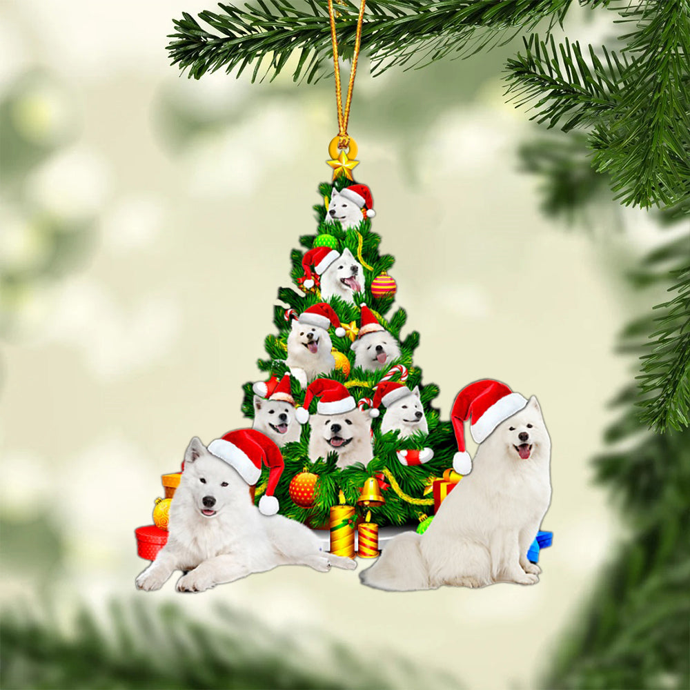 Samoyed-Xmas Tree&amp;Dog-Two Sided Ornament