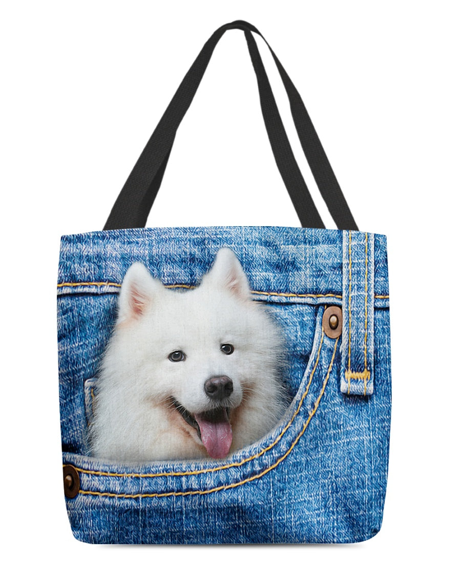 Samoyed-in pocket-Cloth Tote Bag