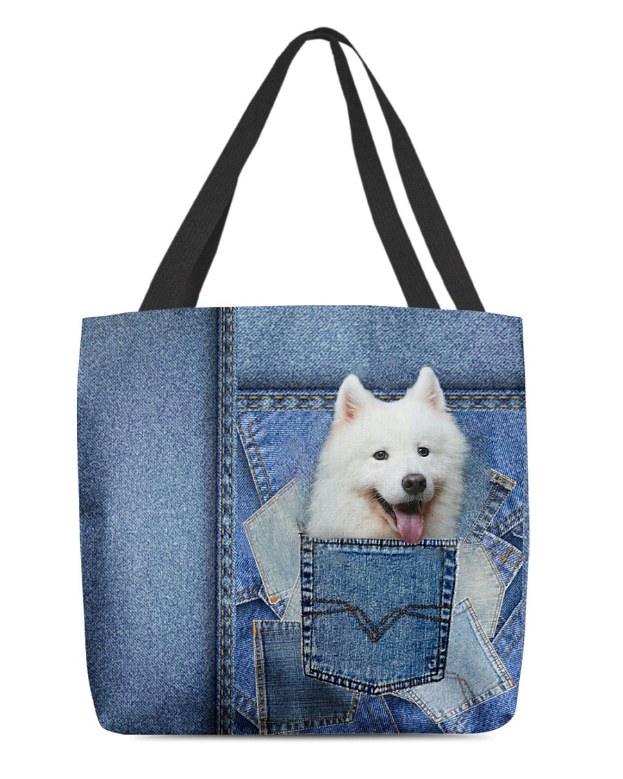 Samoyed-in pocket2-Cloth Tote Bag