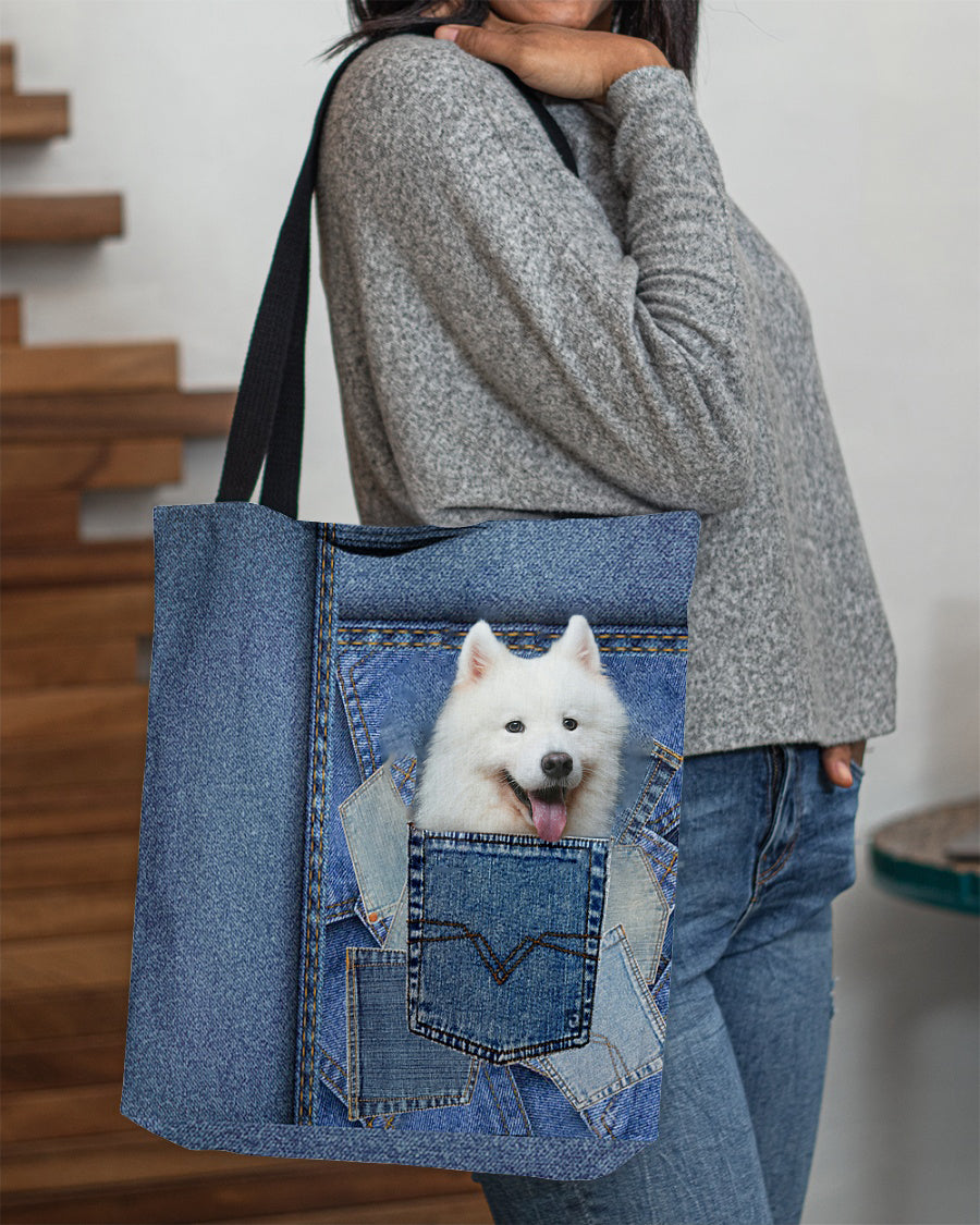 Samoyed-in pocket2-Cloth Tote Bag