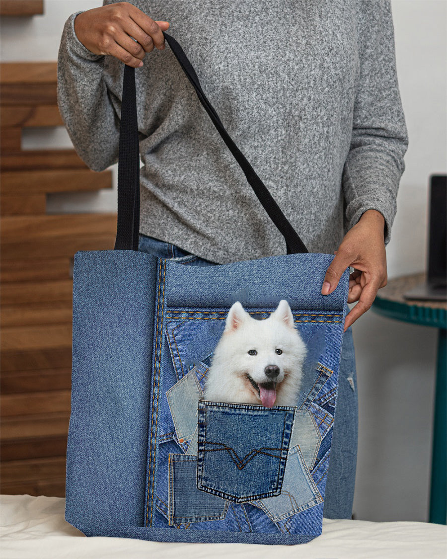 Samoyed-in pocket2-Cloth Tote Bag