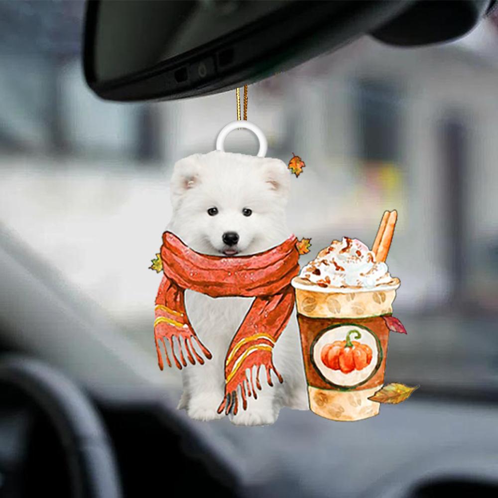 Samoyed-Pumpkin Spice Kinda-Two Sided Ornament