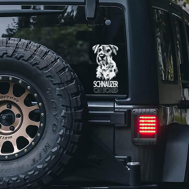 Schnauzer on Board-Car Window Sticker-Dog Sign Decal