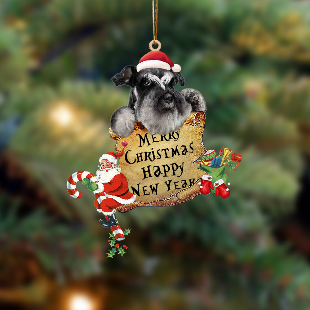 Schnauzer-Christams &amp; New Year Two Sided Ornament