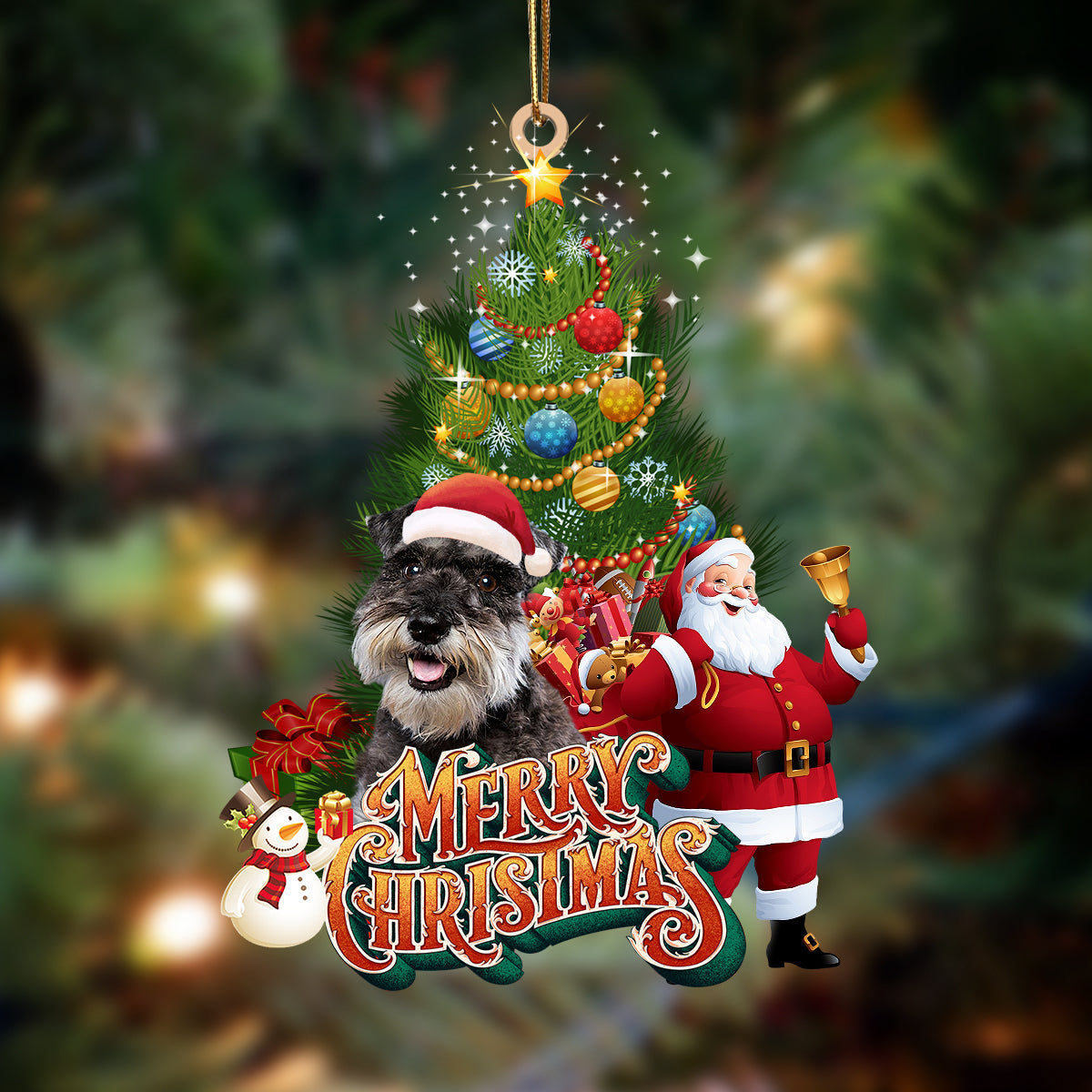Schnauzer-Christmas Tree&amp;Dog Hanging Ornament