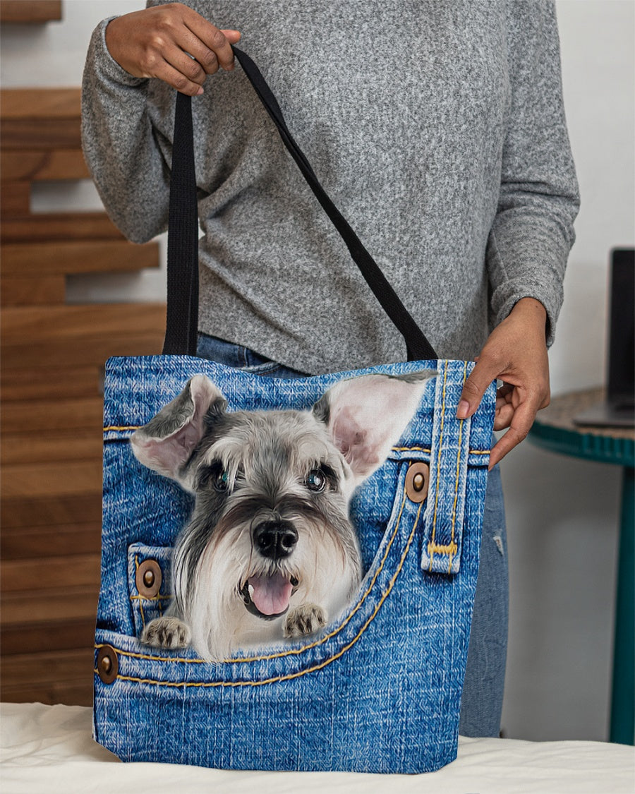 Schnauzer-in pocket-Cloth Tote Bag