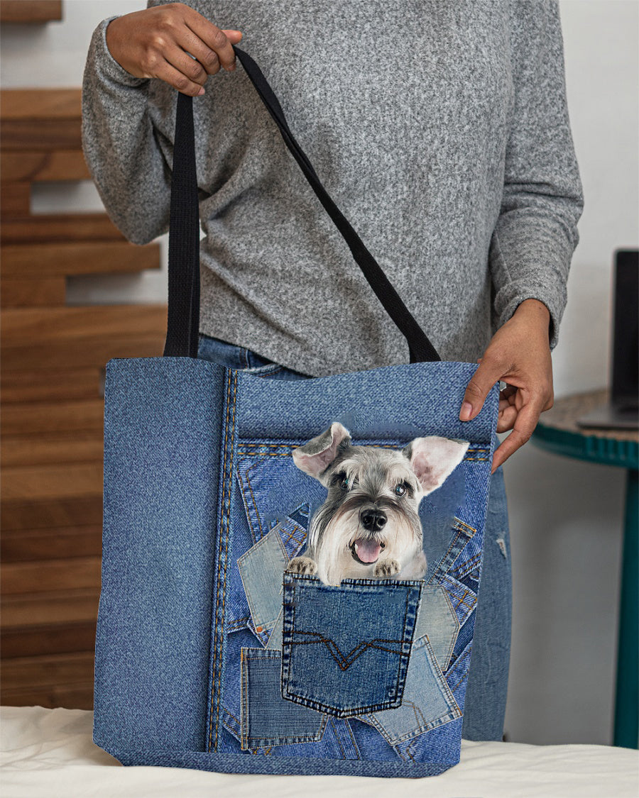 Schnauzer-in pocket2-Cloth Tote Bag