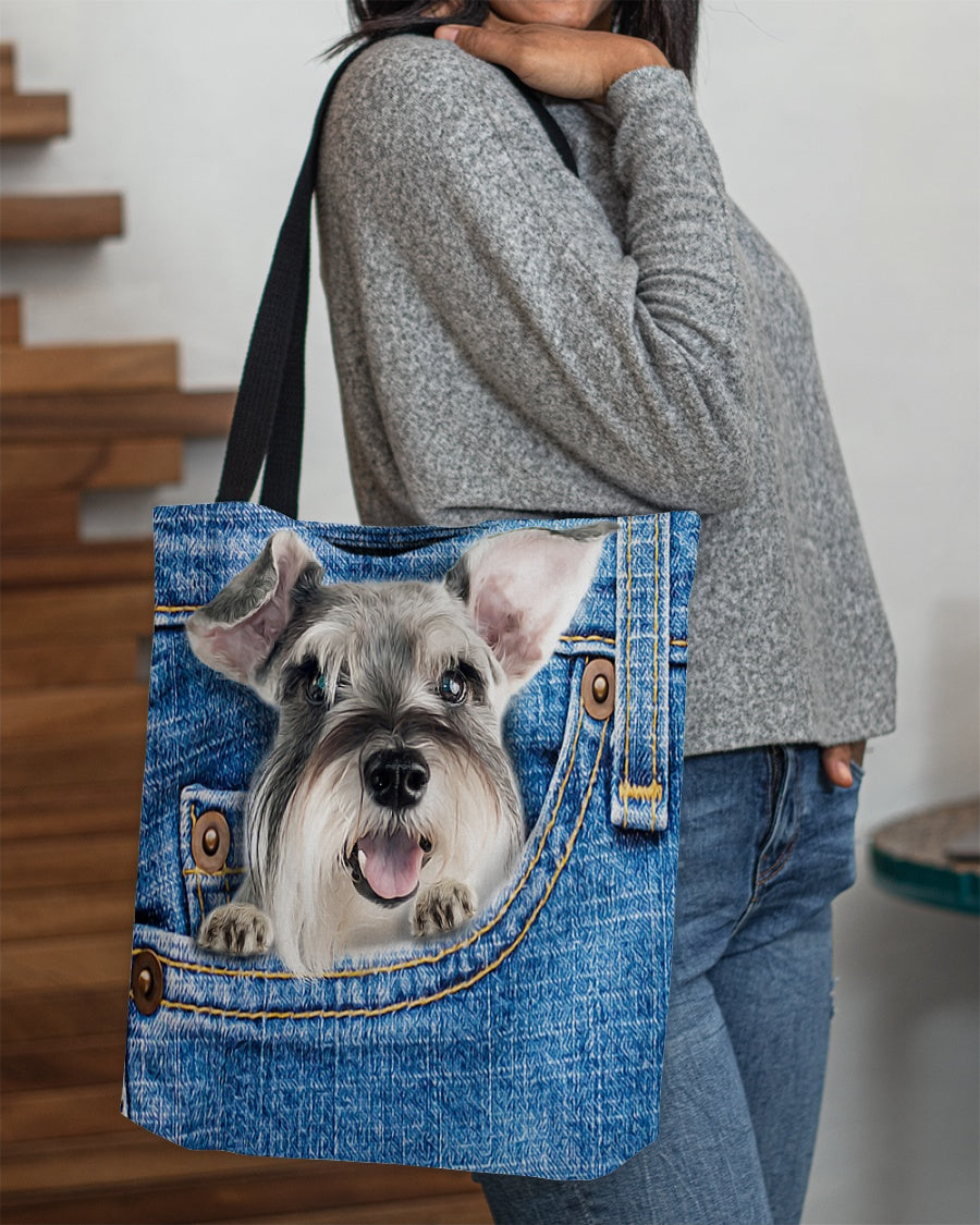 Schnauzer-in pocket-Cloth Tote Bag