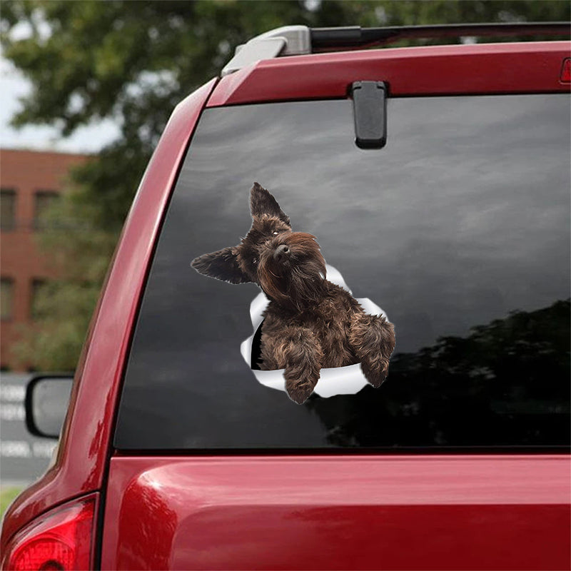 Cute Schnauzer 3 CRACK CAR STICKER