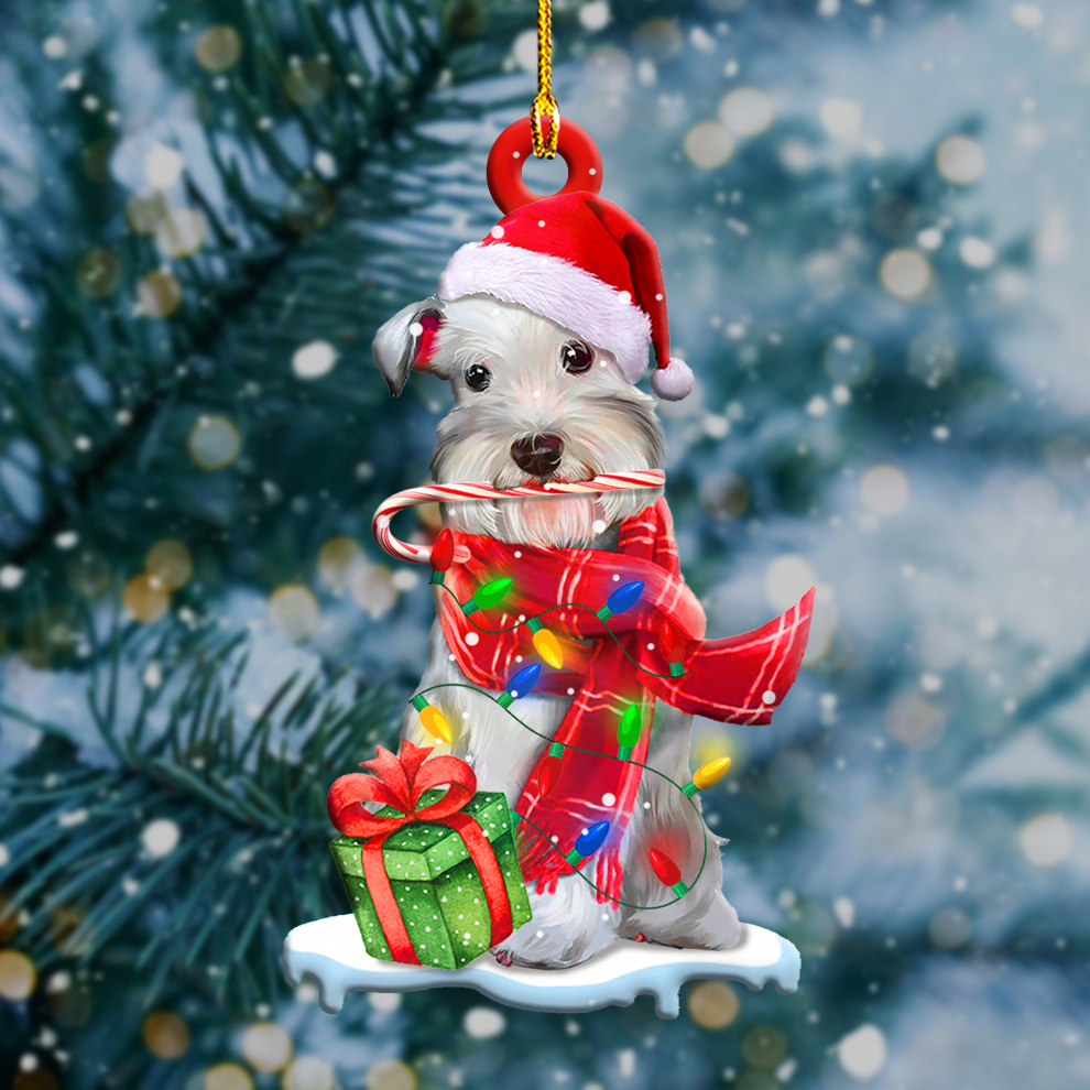 Schnauzer1 Christmas Shape Ornament