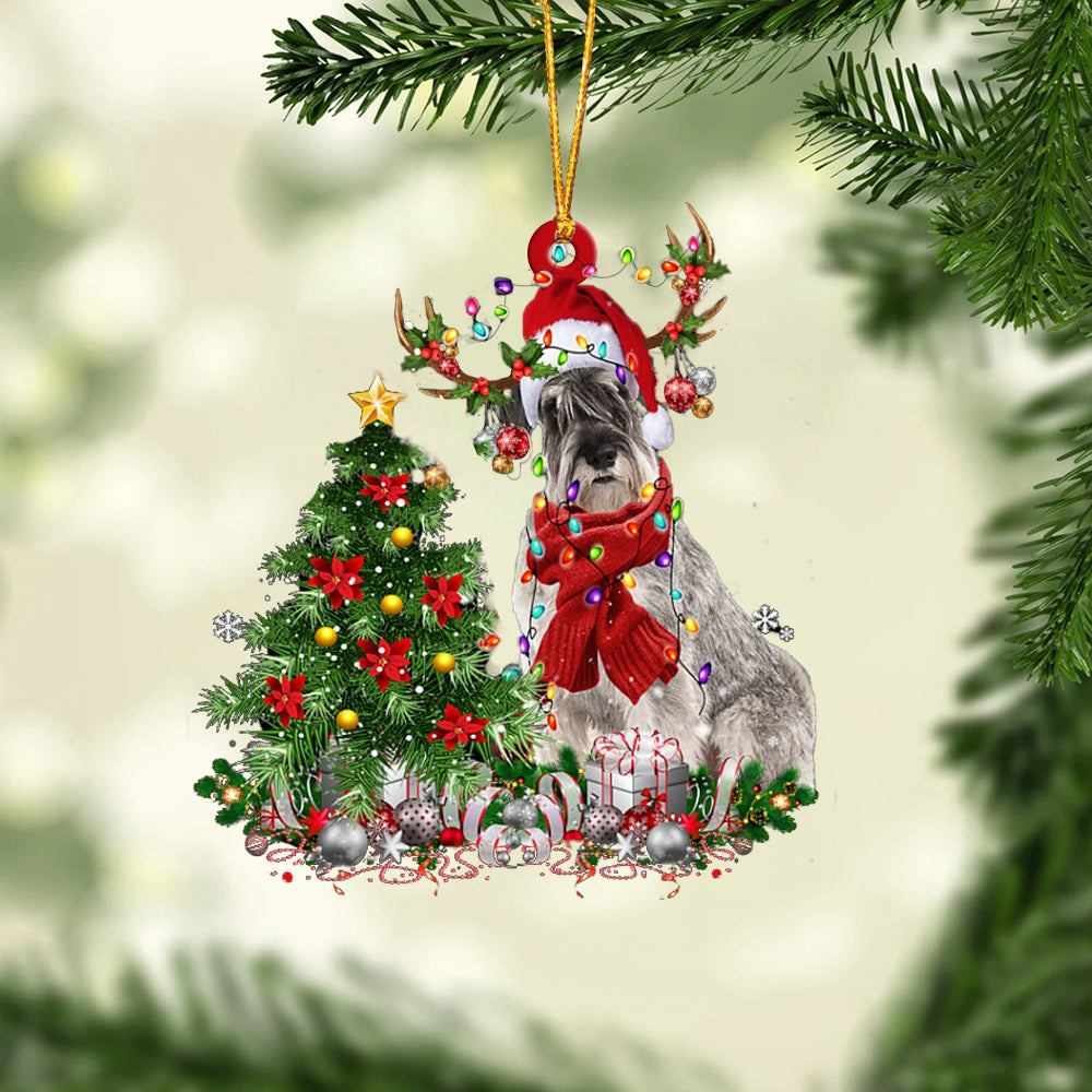 Schnauzer-Reindeer Christmas-Two Sided Ornament