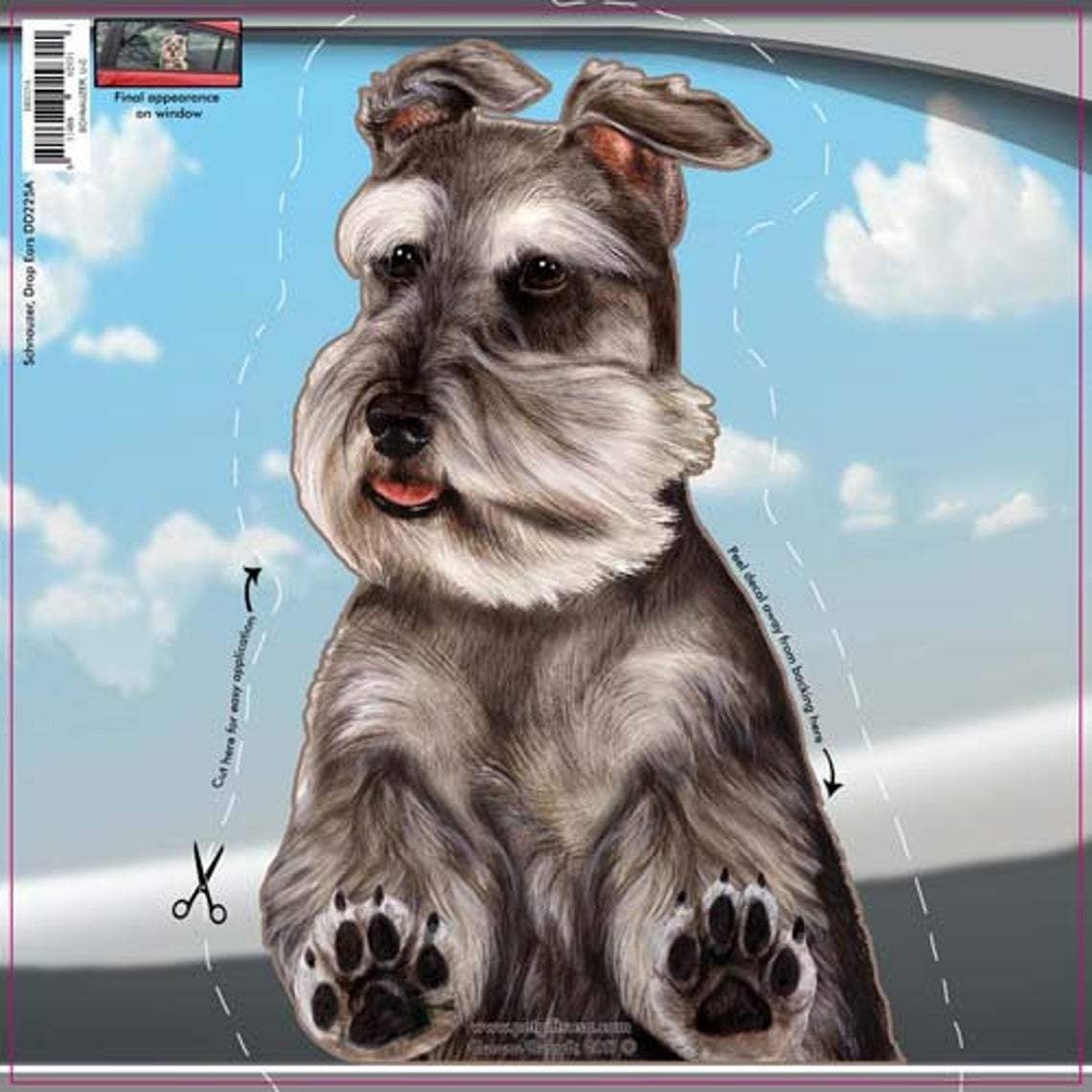 Schnauzer Uncropped-On The Move Window Car Sticker