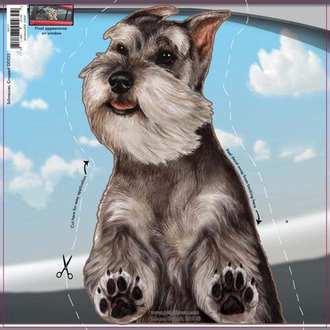 Schnauzer-On The Move Window Car Sticker