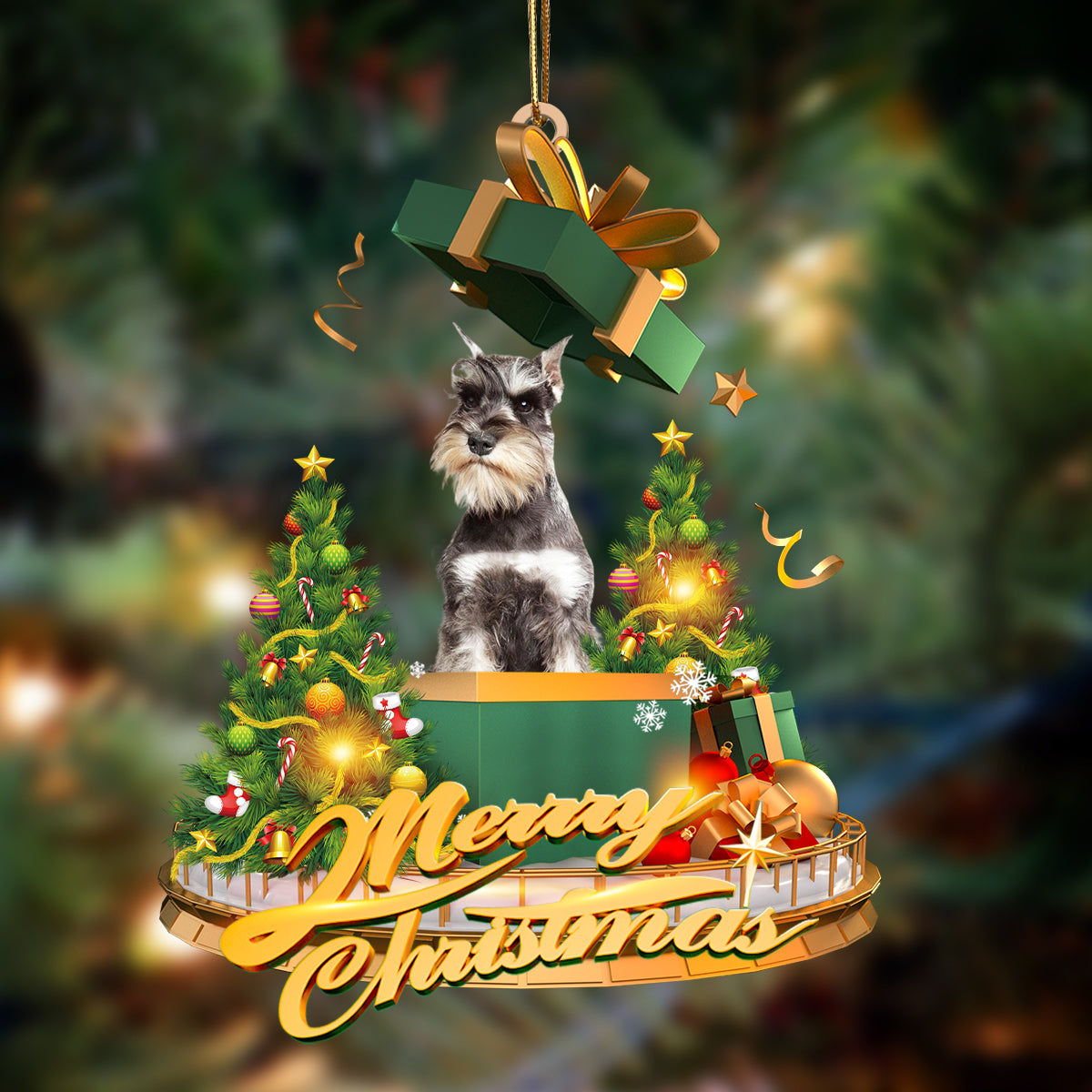 Schnauzer -Christmas Gifts&amp;dogs Hanging Ornament