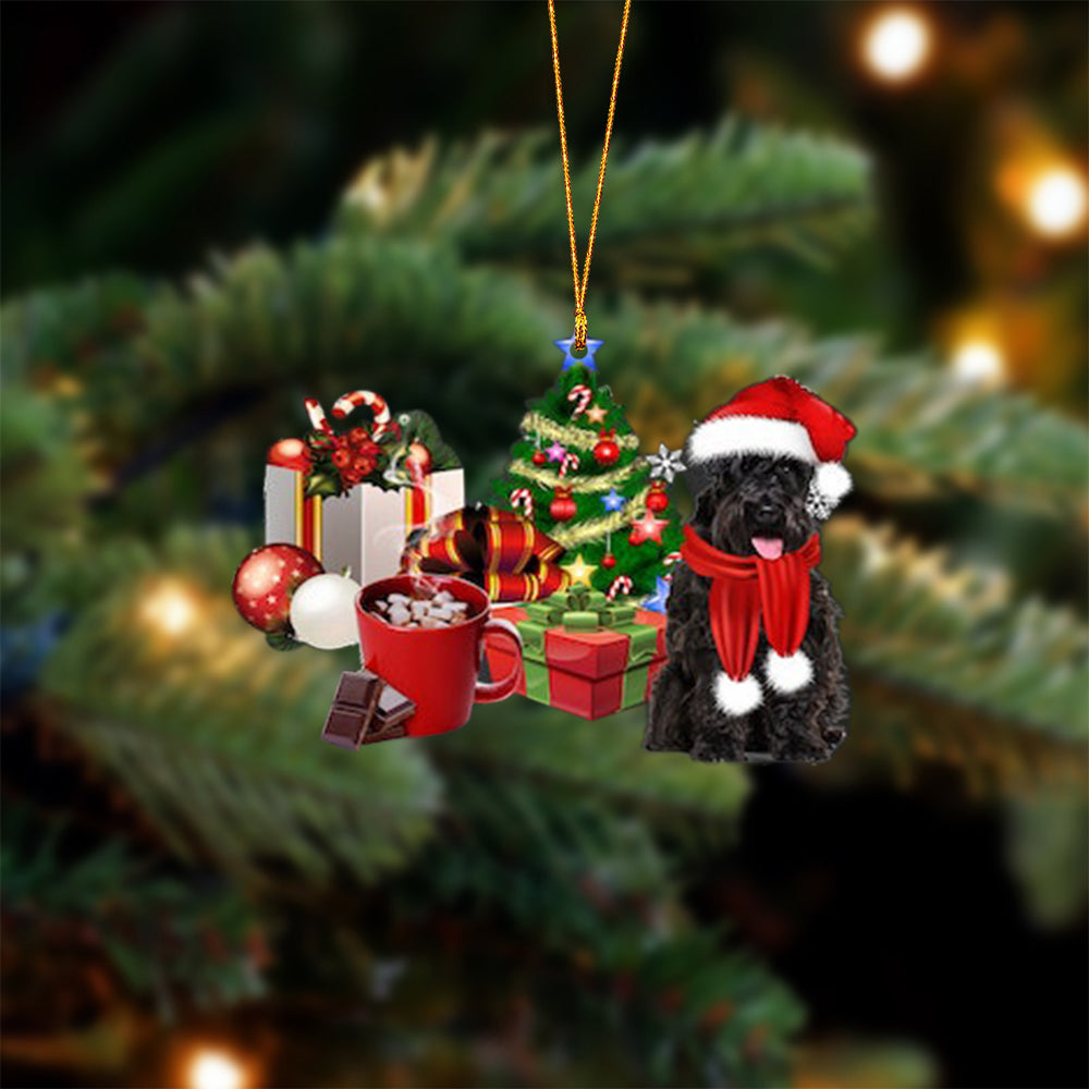 Schnauzer-Christmas girl-Two Sided Ornament