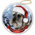 Schnauzer (Uncropped) Santa Hat Porcelain Christmas Ornament