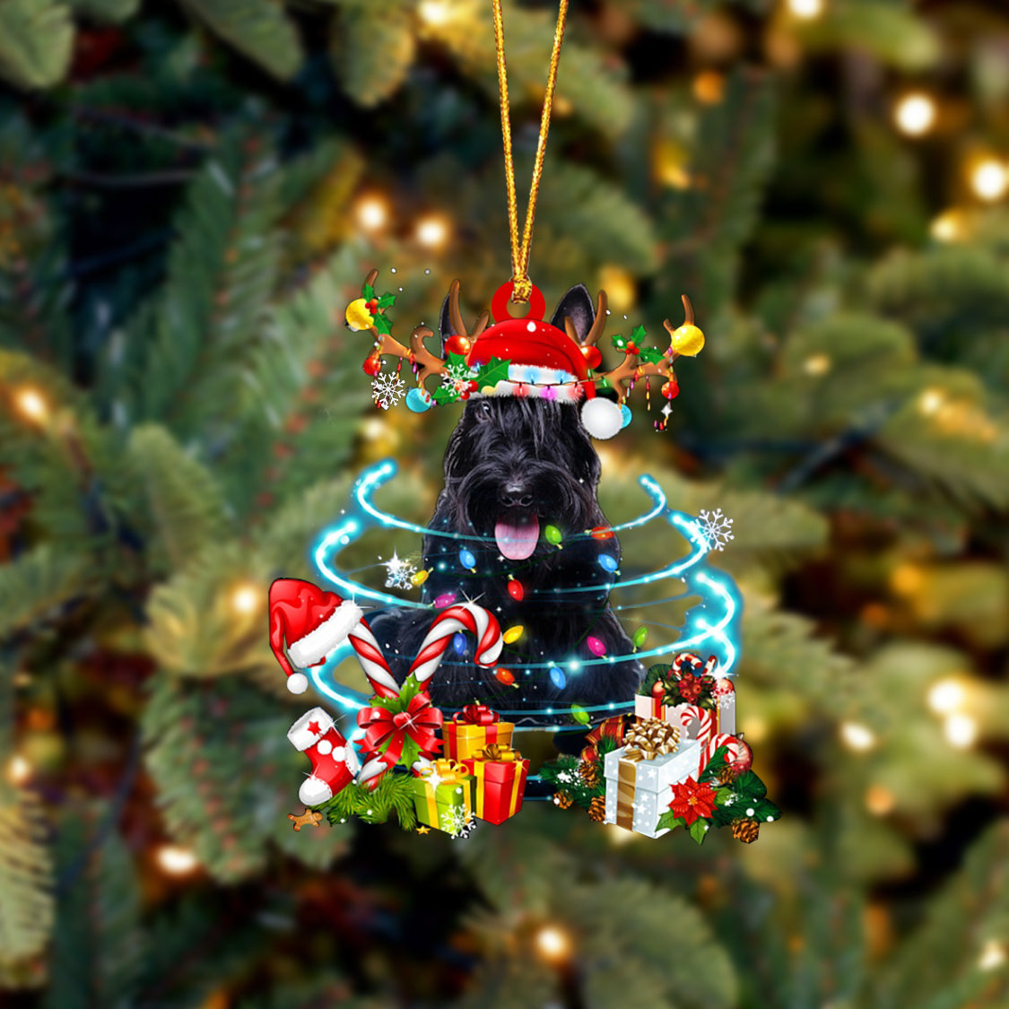 Scottish Terrier-Christmas Candy&amp;Gift-Two Sided Ornament