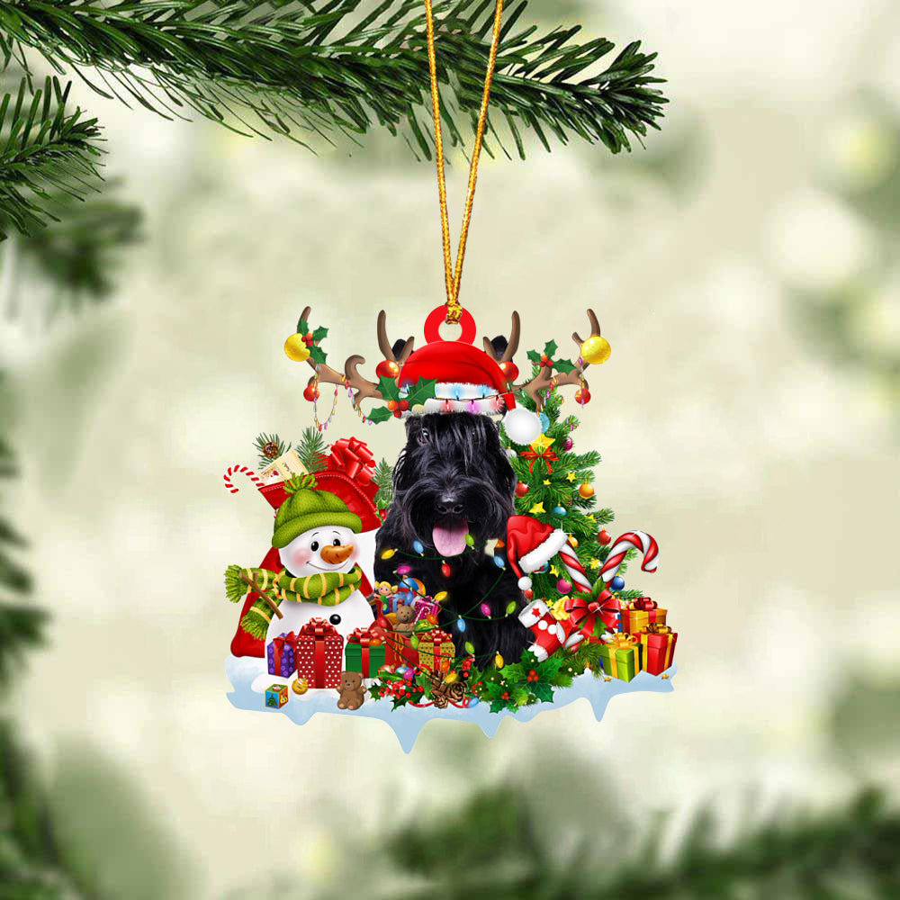 Scottish Terrier-Elk &amp; Snowman-Two Sided Ornament