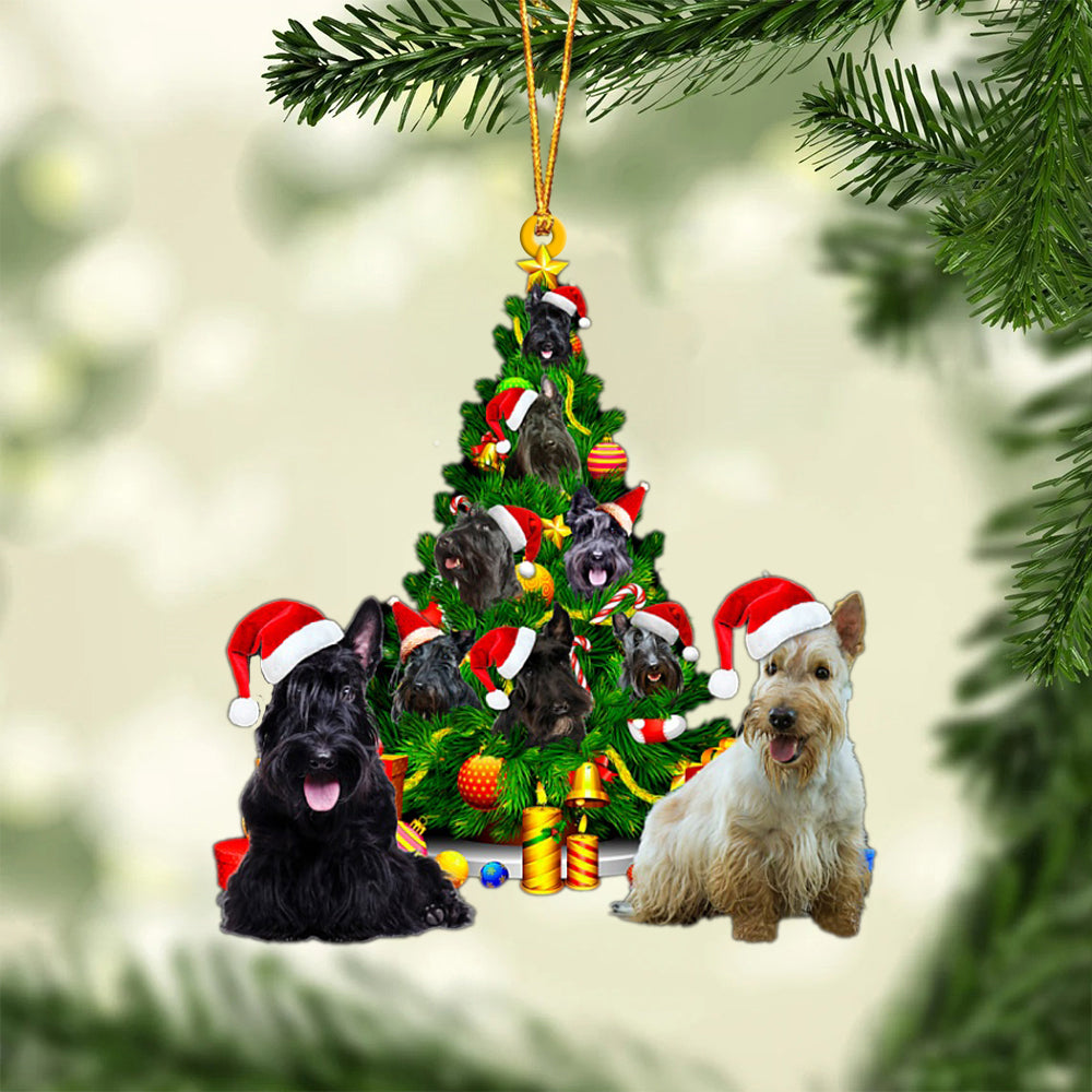 Scottish Terrier-Xmas Tree&amp;Dog-Two Sided Ornament