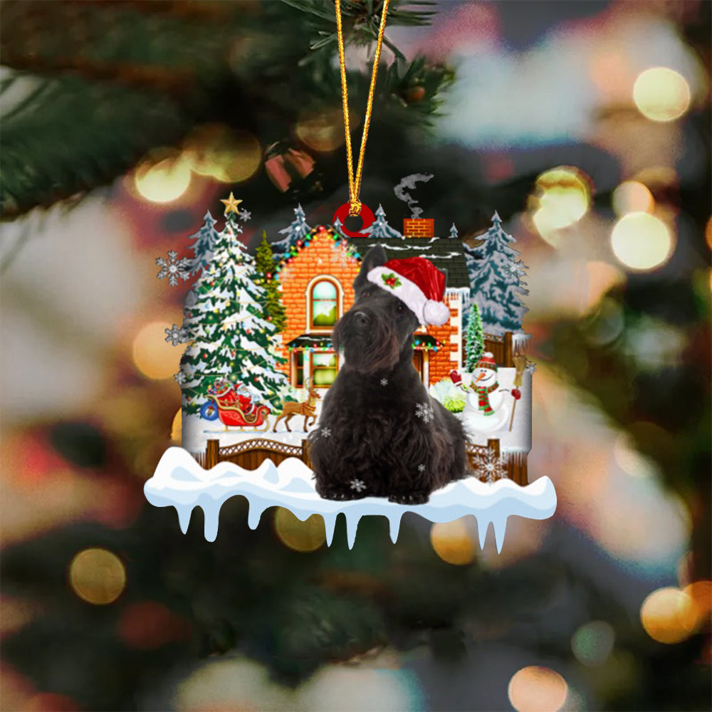 Scottish Terrier-Xmas House-Two Sided Ornament