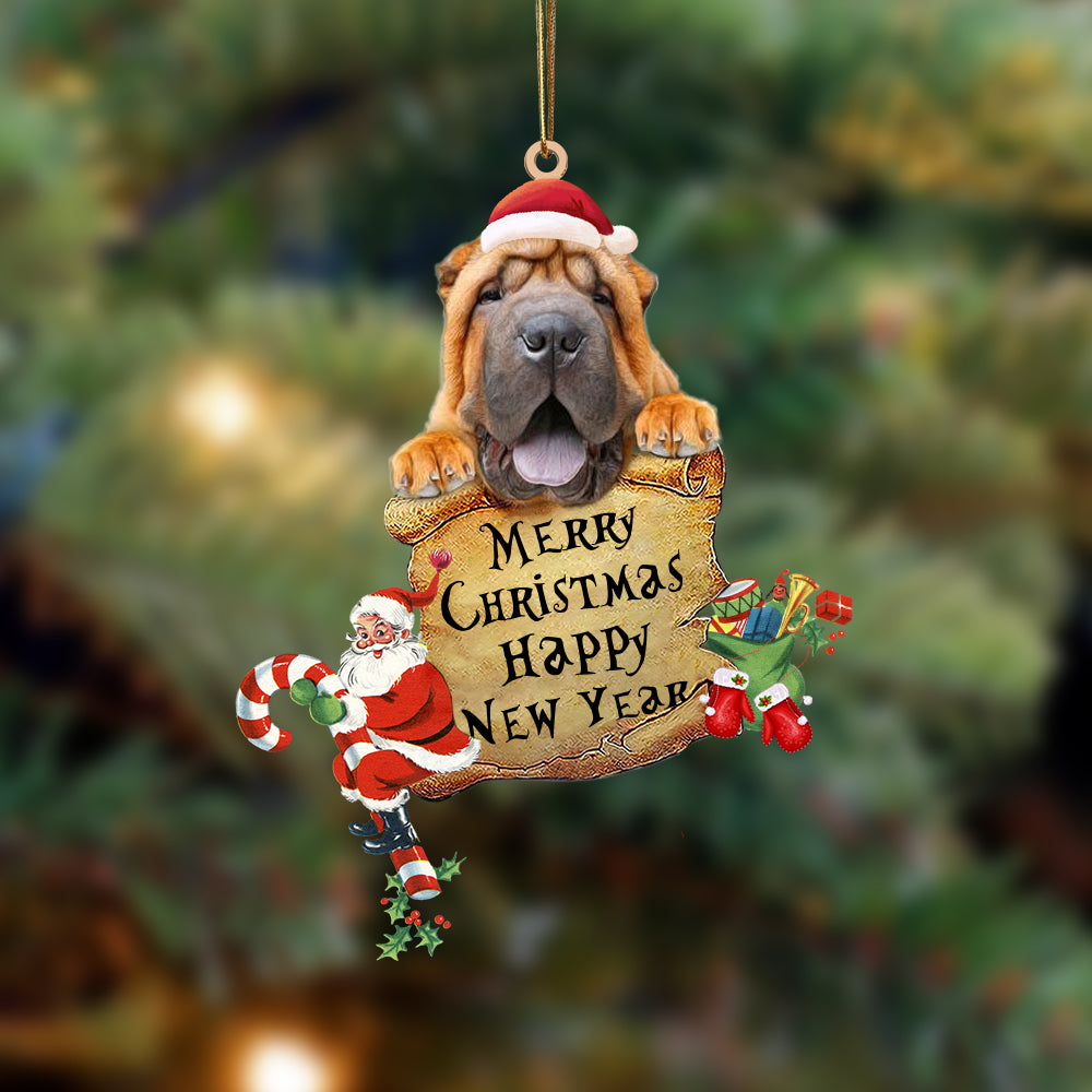 Shar Pei-Christams &amp; New Year Two Sided Ornament