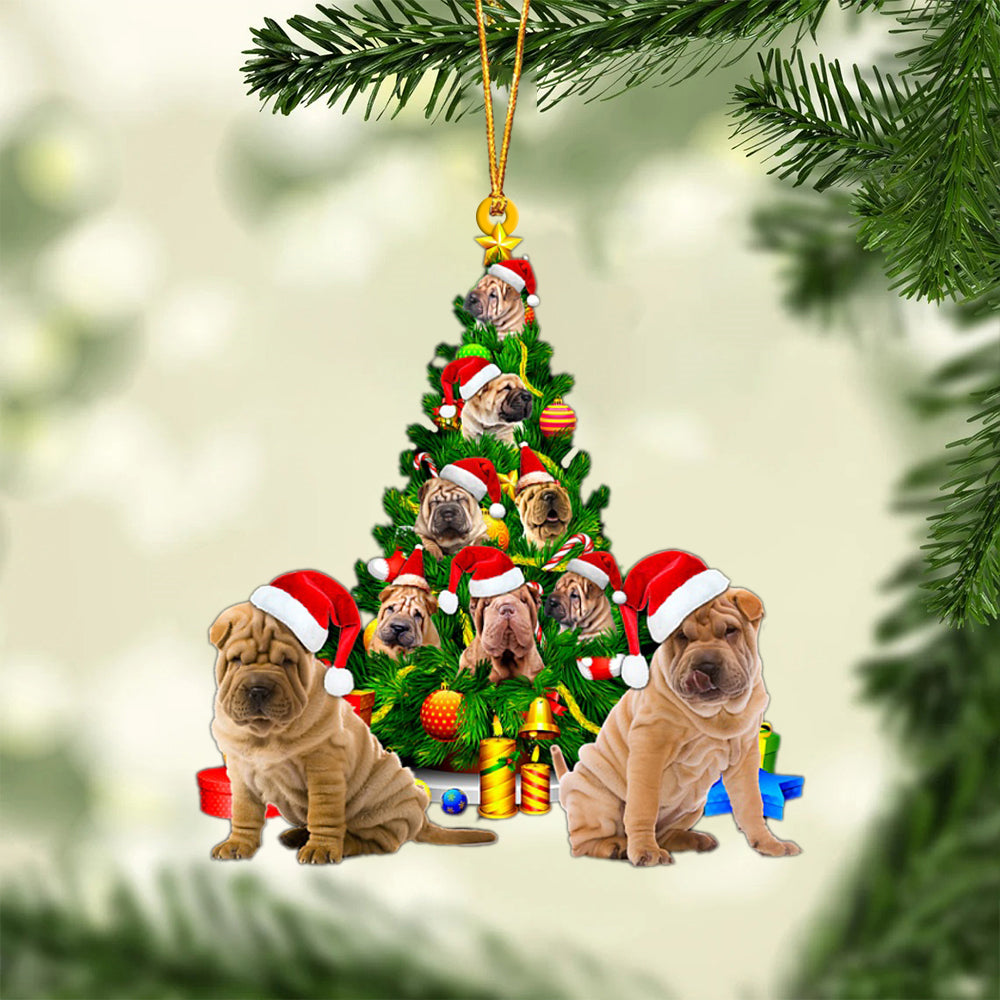 Shar Pei-Xmas Tree&amp;Dog-Two Sided Ornament