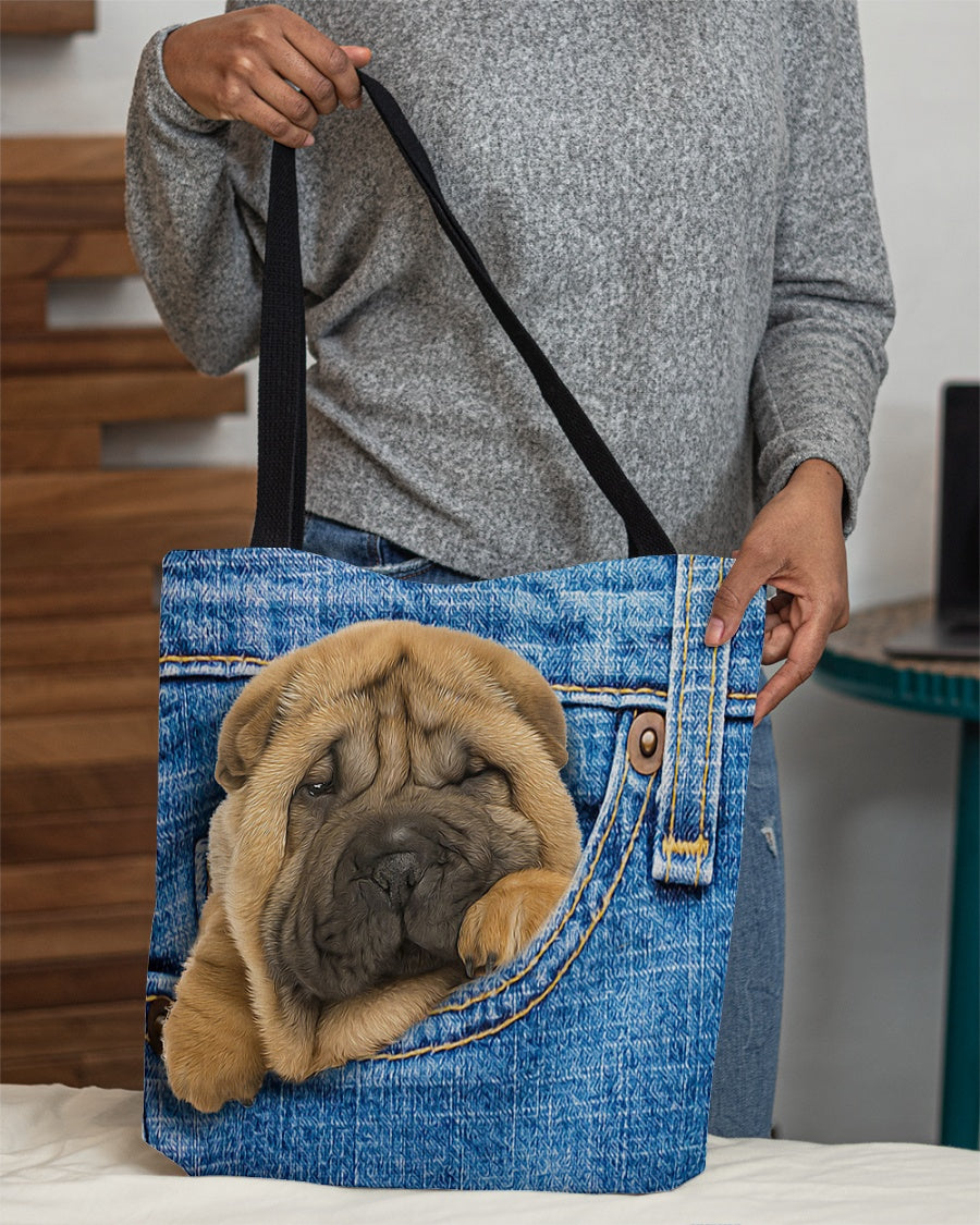 Shar pei-in pocket-Cloth Tote Bag