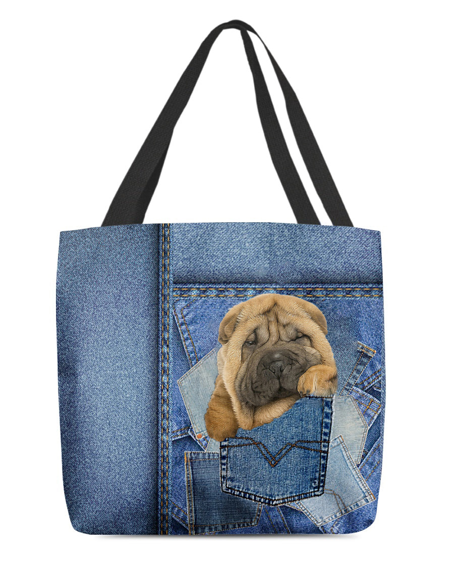 Shar pei-in pocket2-Cloth Tote Bag