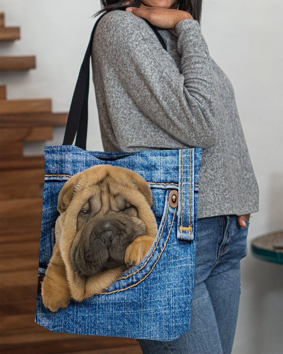 Shar pei-in pocket-Cloth Tote Bag