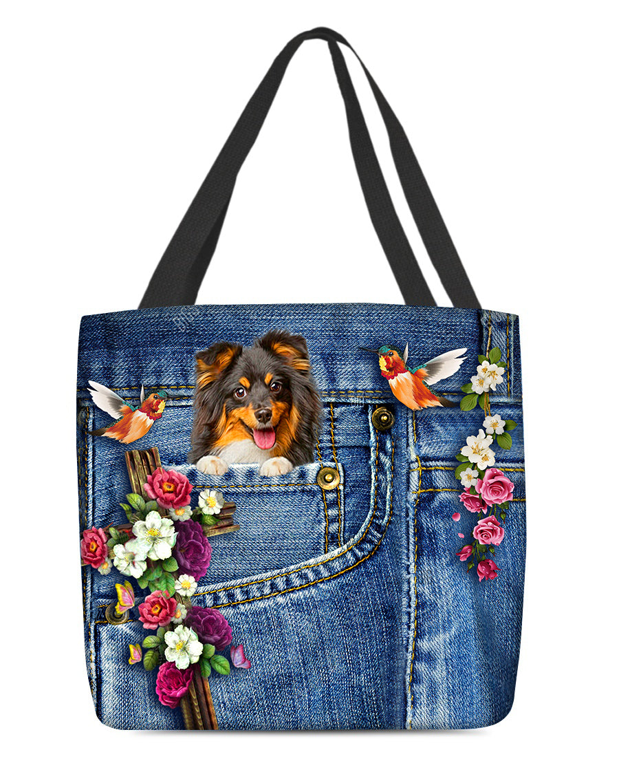Sheltie-Cardinal &amp; Cross Flower Cloth Tote Bag