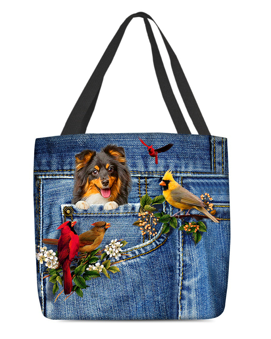 Sheltie-Cardinal &amp; Dog Cloth Tote Bag