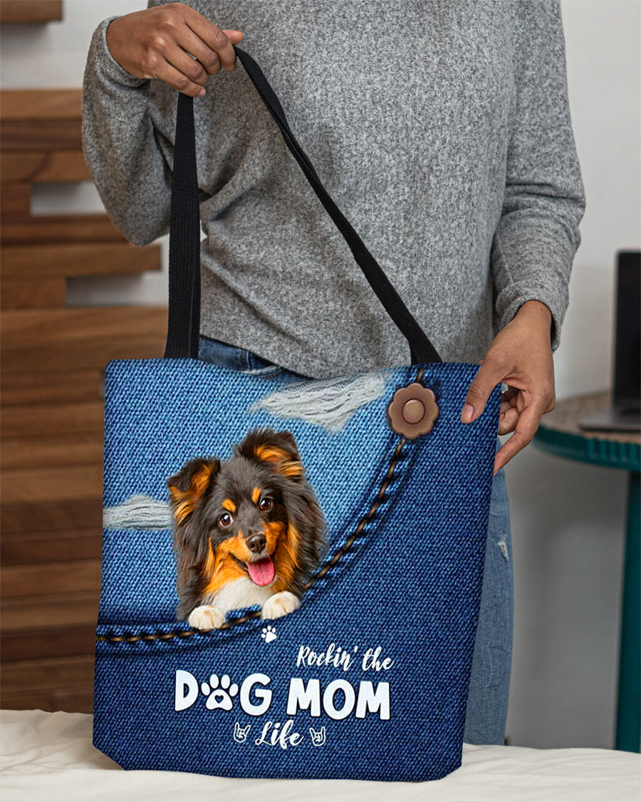 Sheltie-Dog Mom Life-Cloth Tote Bag