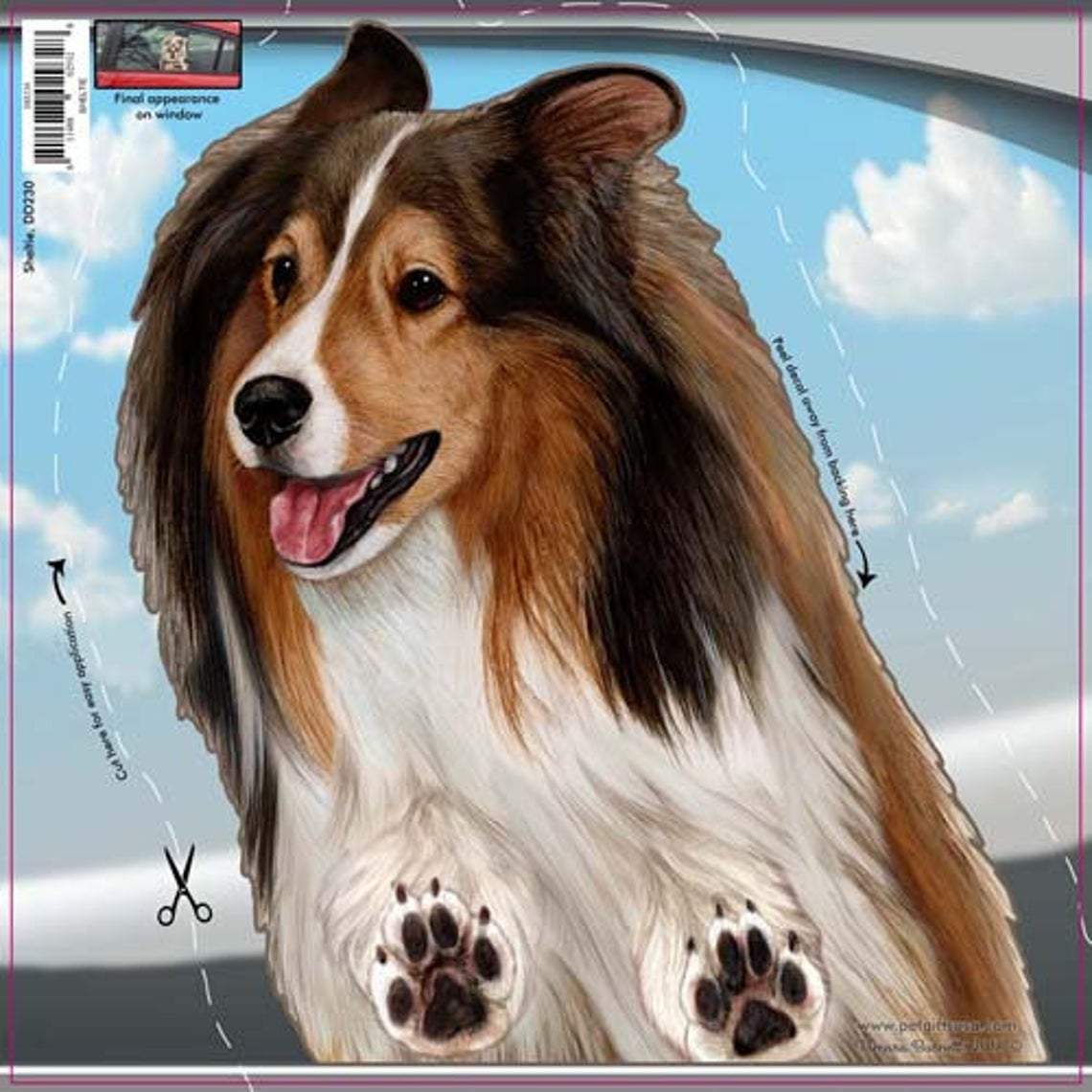 Sheltie-On The Move Window Car Sticker