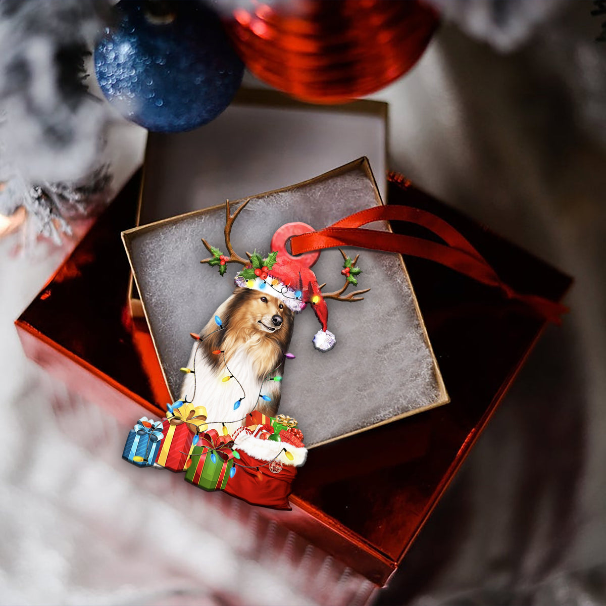 Shetland Sheepdog Christmas Shape Ornament