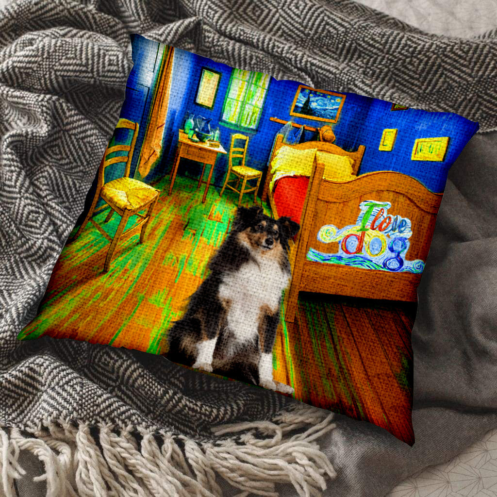 Shetland Sheepdog (2) In the Bedroom-Pillow Case