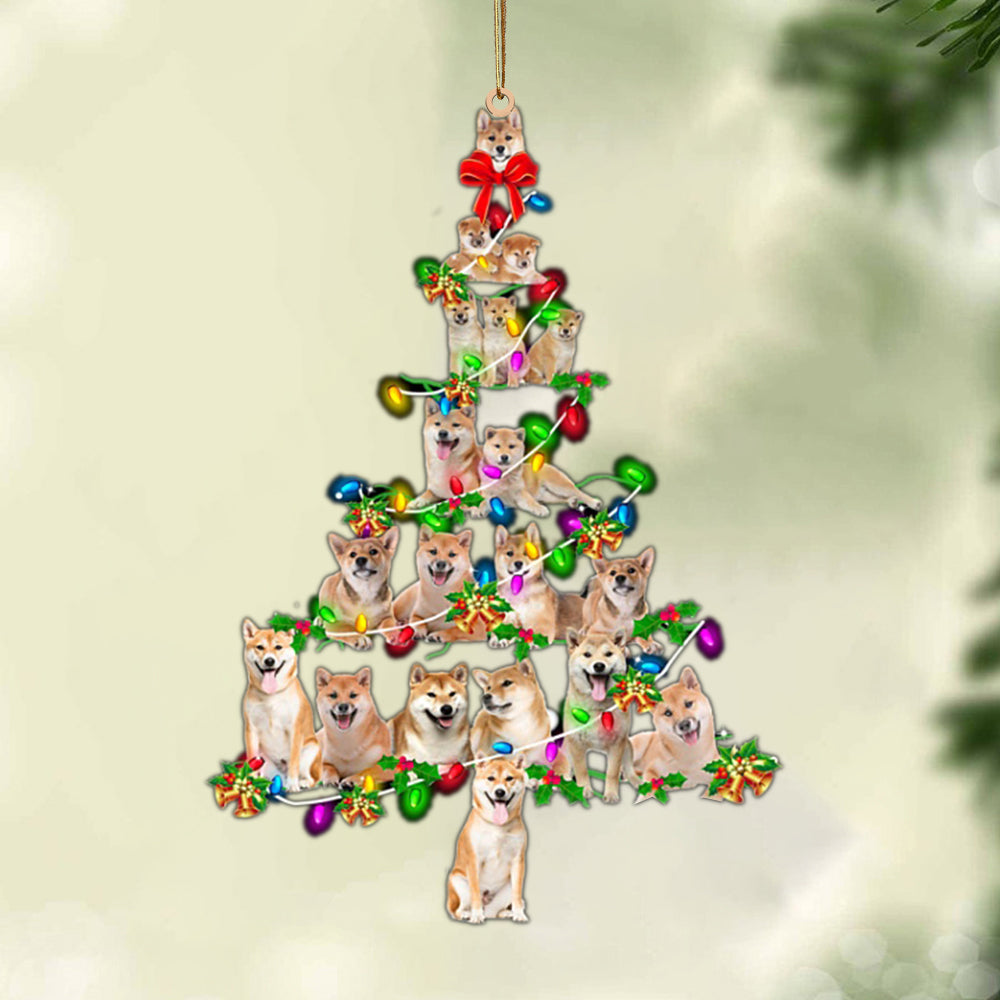 Shiba Inu-Christmas Tree Lights-Two Sided Ornament