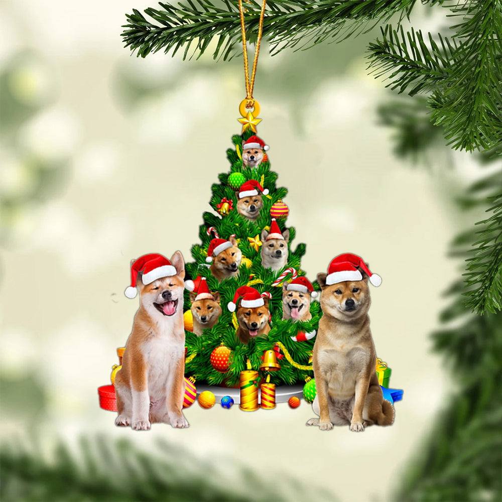 Shiba Inu-Xmas Tree&amp;Dog-Two Sided Ornament