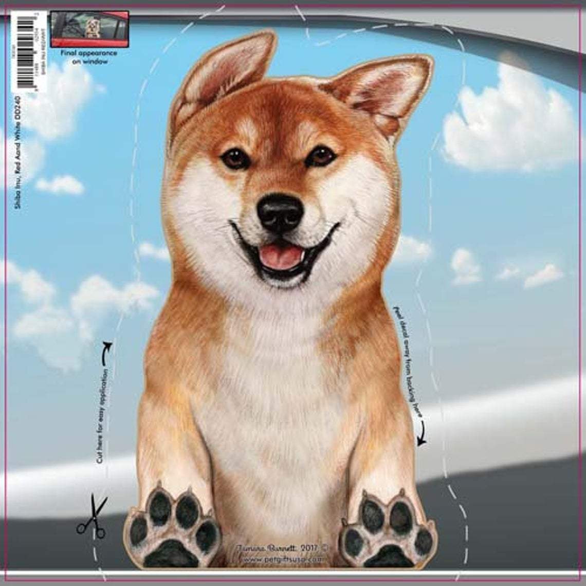 Shiba Inu (Red &amp; White)-On The Move Window Car Sticker